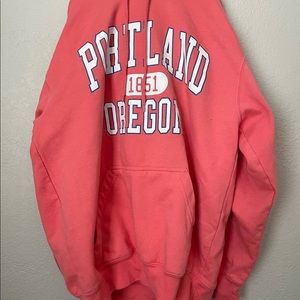 Coral color oregon hoodie